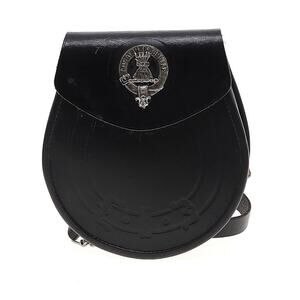 L & M Highlander black leather Sporran Belt Bag